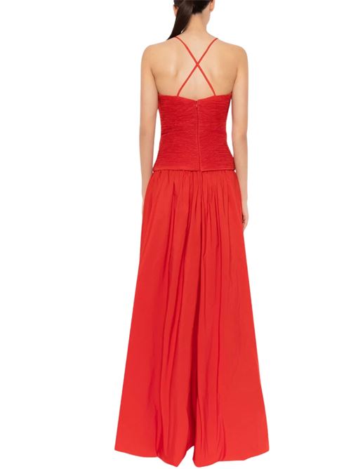 Abito lungo con gonna asimmetrica Carla Ruiz | 52500ROJO